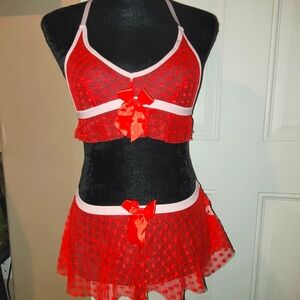 Size small or extra small heart shaped lace lingerie outfit